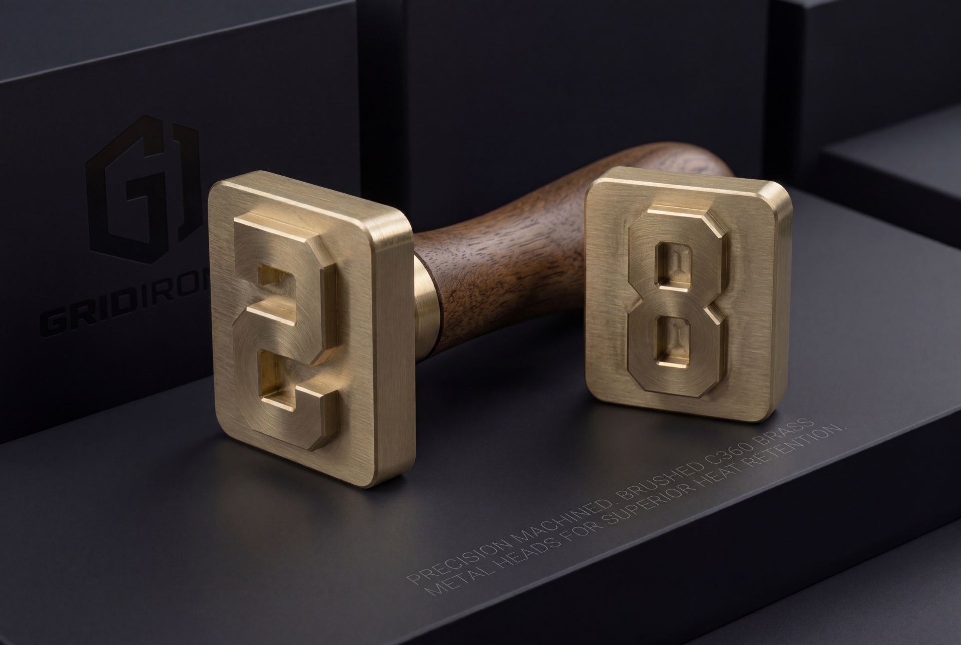 GRIDIRONS brass stamp heads and walnut handle